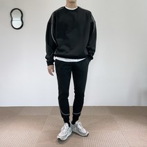 기모 남성트레이닝세트 커플 트레이닝복 세트 스웨트 남자 겨울 조거팬츠 삥줄 스웻 셋업