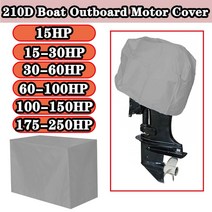 옥스포드 방수 요트 반 선외 모터 엔진 보트 커버 15-250HP UV 방진 해양 보호대 캔버스, [04] 30-60HP-Black