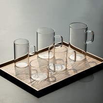 650ml 4P 유리잔 투명유리잔 손잡이유리잔 홈카페유리잔 데일리머그 투명 캡슐커피잔, 인크레마 유리컵|650ml (4p), 상세 참조