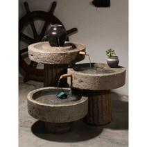 돌수반 석재 자연 대형 물고기 연꽃 어항 돌분수, A