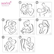 베이킹 가족 Love 어머니39s 날 플라스틱 Stencil Pad 스프레이 꽃 케이크 금형에서 산 뿌리다 더 스터 Decoration DIY Tool Moulds, [07] No.7