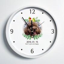 주문제작 굿즈 유치원 졸업선물 꽃그림 이니셜 30CM 아크릴 저소음벽시계, 전체타입, F폰트, 누끼작업