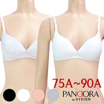 비비안 75A-90A 주니어3단계 노와이어 면몰드브라1종 PBR7128