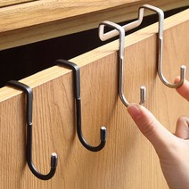 (무료배송)벨로유니 스테인레스 듀얼후크. 주방 욕실 다용도 스텐 도어 도구 걸이, 3개, 실버