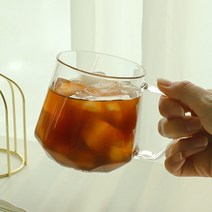 투명 내열 유리컵 아이스 아메리카노잔 400ml, 4P 세트