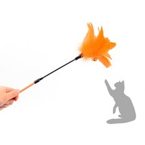 고양이 장난감 낚시대 행동 유발 놀이터 스트레스 해소 아기 새끼 깃털 A