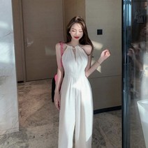 여성 데일리 점프수트 슈트 팬츠 여름 스펜더 와이드