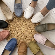 스웨이드 파스텔 드라이빙 슈즈 로퍼 10color (1cm+속굽2cm)