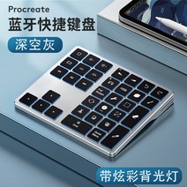 프로크리에이트 일러스트패드 디지털드로잉 태블릿그림 키보드 블루투스 단축 키패드, 3.검정 [백라이트], 한개옵션1, 한개옵션2