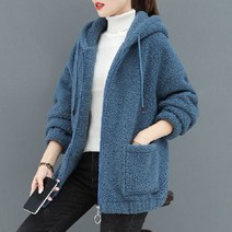 여성자켓 여자의 가을과 겨울 재킷 패션 캐주얼 램 양모 코트 바느질 후드 지퍼 숙녀 한국 코트 여성 의류 2022