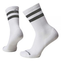 스마트울 애슬레틱 스트라이프 크루 양말, Medium, White