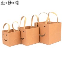 [힘찬쇼핑]스마일 사각 선물백 선물상자 포장봉투 쇼핑백 접이식사각상자 스마일선물백 선물케이스 선물백, 대 - 화이트