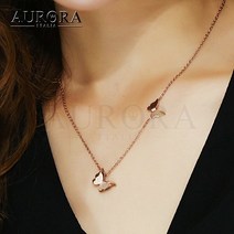 18K컬러 로즈골드 나비 주얼리 세트 NECK-1919