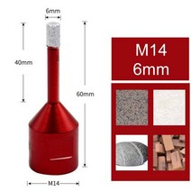 진공 스레드 납땜 구멍 오프너 드릴링 코어 비트 668mm 다이아몬드 세라믹 타일 화강암 대리석용 레드 앵글 그라인더, CHINA, 6mm