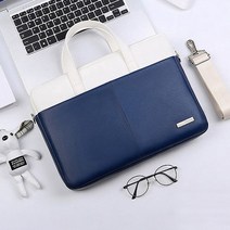 노트북 가방 PU가죽 서류가방 파우치 lg그램 삼성노트북 맥북 레노버 에이수스 델 BNPU21, 네이비