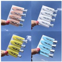 서핑보드 헤어핀 메이크업용 앞머리핀 헤어클립 잔머리 사이드핀 1세트(4PCS), 핑크, 4개