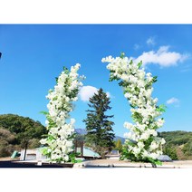셀프 웨딩 사진 촬영 아치 대여 렌탈임대 렌트 왕벚꽃 결혼 소품 조화꽃 스튜디오 포토존, 1화이트