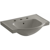 KOHLER K52488NY Veer 와이드 스프레드 싱크대 세면대 61.9cm(24인치) 모래 언덕 3554847120, Cashmere
