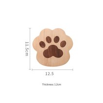 단풍 호두나무 메이플 우드 찻잔 매트 주방 식탁 장식 코스터 세트 고양이 발 모양의 커피 컵 탁상 액세서리, [02] HD-0956