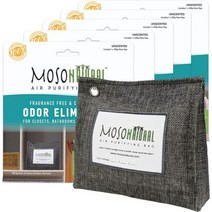 MOSO 내츄럴: 오리지널 공기 정화 가방. 300g 스탠드업 디자인(5팩). 옷장 욕실, 5 Pack