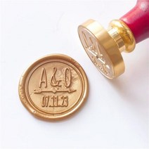 실링왁스 비즈 청첩장 인장 미니씰 도장 맞춤형 웨딩 왁스 인감 스탬프 2 이니셜 씰링 초대장, Custom LB256