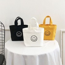 은창]해피 스마일 캔버스 토트백 에코백 장바구니 가방 쇼핑백