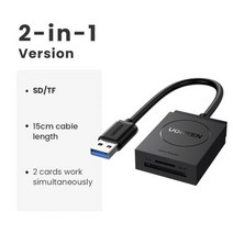 cf카드리더기 마이크로sd카드 sd메모리카드리더기 ugreen 카드 판독기 usb3.0 to sd micro sd tf 카드 어댑터 for laptop pc 멀티 멀티카드리더기, 협력사, 2-in-1 버전