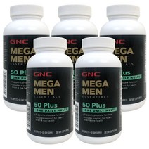 [5개 SET] GNC 메가맨 50 플러스 원 데일리 60정 (캐플렛) GNC MEGA MEN 50+ One Daily 60 Caplets, 1
