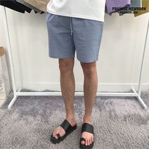 프랭키뉴욕 여름 남자반바지 린넨 밴딩 남성 5부 마 IS9UPA01