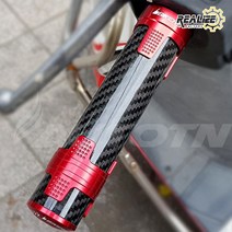 RLF 바이커스 22mm CNC 스로틀 일체형 핸들그립 카본모델, 레드