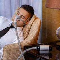 BMC M1 미니 자동 CPAP APAP 자동차 여행 무수 가습 마스크 램프 기능 압력 조정 감도 400g, [02] with 1pc N5AH