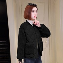 돌체비타샵 퀄팅 다이아몬드 양털 배색 숏패딩 점퍼