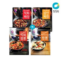 청정원 청정원 직화짜장/짬뽕 분말 4종 골라담기, 삼선짜장분말 80g+나가사키짬뽕분말 96g