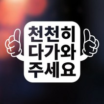 바보사랑 잘 보이는 초보운전 스티커 천천히 다가와주세요 .우아한 달팽이, 일반스티커