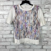 COS 여성 멀티컬러 100% 코튼 반소매 골지 크루넥 SMALL 새상품 택있음 cos 티셔츠