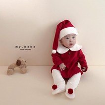 마이베베 크리스마스슈트세트 (3-12개월) 보넷포함