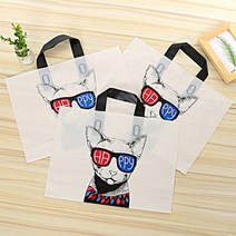 비닐쇼핑백 해피도그 50매_럭키데이몰 어린이날 유치원 어린이집 교회 학교 학원 고급, 비닐쇼핑백 해피도그 대형 50매