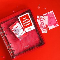 A6 사이즈 6공 정사각 트윙클 커버 지퍼형 파우치 다이어리 세컨드맨션, 퍼플