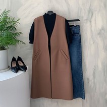 행복여[신상무배]실루엣 라인 울 모직 베스트