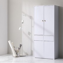 사무실 2칸 휴지통 매립형 수납장 화이트 물품 보관함 비품보관함 성당 펜트리 학교, 그레이