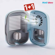 NaOBee 1+1 컴팩트한 휴대용 완벽 살균 칫솔 살균기 UVC램프, 핑크, 민트그린