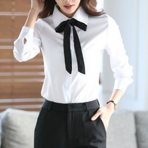 여성 셔츠 블라우스 패션 의류 상의 셔츠 여성여성 블라우스 보우 타이 턴 다운 칼라 쉬폰 블라우스 봄 가 화이트 슬림 셔츠 오피스 숙녀 탑