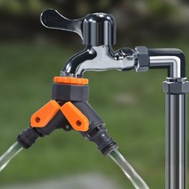 양갈래수도꼭지 2구 두갈래 수도꼭지 수전 수도분배기 옵션선택, 2구커넥터