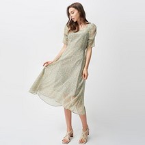 여우짓을하다 퍼프 소매 쉬폰 롱 원피스 3 COLOR