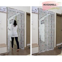문방충망 커튼식모기장 사각방충망 가정용 현관 방충망 120X210 어린이집 오피스텔 베란다가리개 자석 자동, 1개