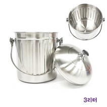 다용도 스텐통-3L 음식물 쓰레기통 P/S:9370CA JH+0127EA : 스텐통 들통 음식물통 뚜껑 손잡이 3리터 쓰레기통 음쓰, jh ; 본상품선택