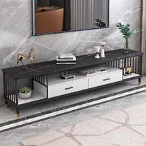 벽걸이 티비다이 TV 선반 다이 거실장 대리석 인테리어, 차림새, 로렌 블랙 골드 200x40x45