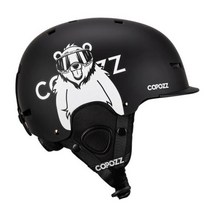 COPOZZ유니섹스 스노우보드 헬멧 성인 및 어린이용 인증 절반 덮음 충격 방지 스키 헬멧 신제품, Bear+M