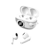 GHSHOP 운동 비즈니스 피트니스용 V5.3 무선 이어폰 듀얼 모드 헤드폰, 패키지 사이즈 9.2cmx9.1cmx3.5cm, 플라스틱, 하얀색