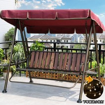 야외 스윙 정원 그네 발코니 테라스 원목 통나무, S